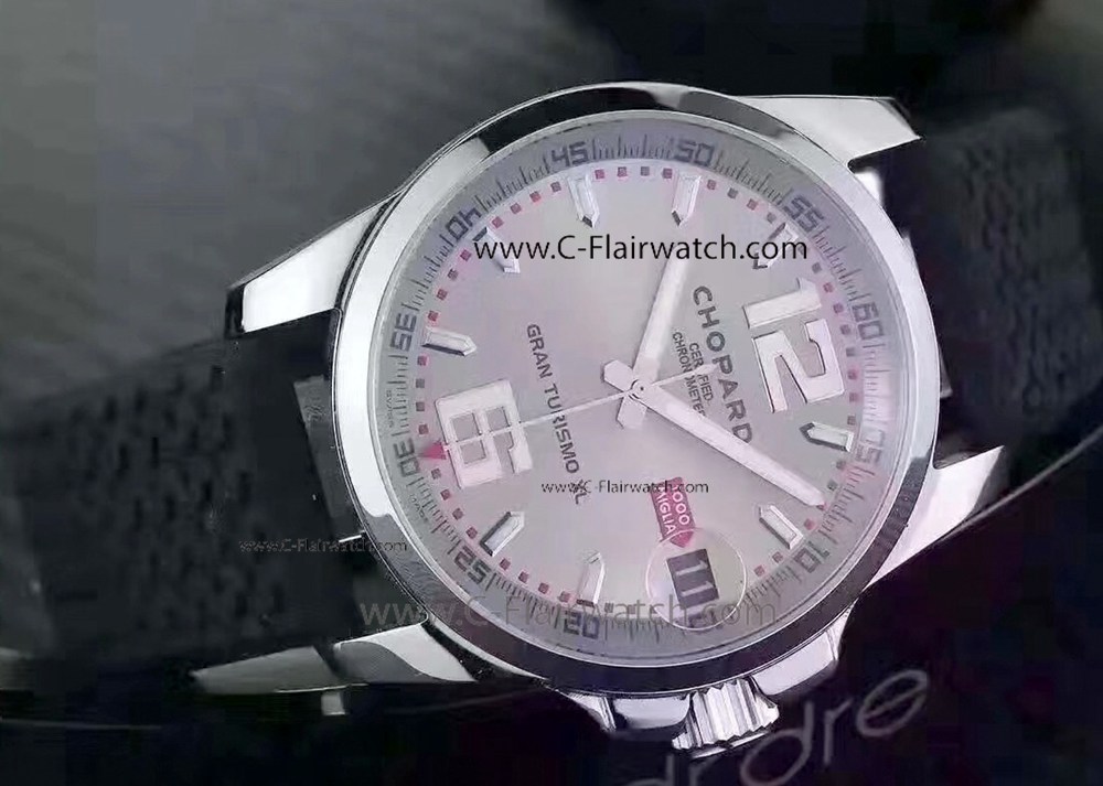 Fake Chopard Mille Miglia GT XL SS Gray Dial Watch Black Rubber